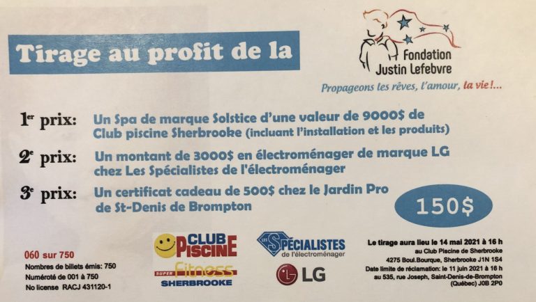 Les gagnants de la 2e édition de la Loterie de la Fondation Justin Lefebvre