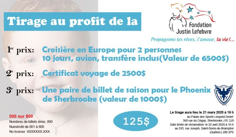 1ère Édition de la « Loterie Fondation Justin Lefebvre »