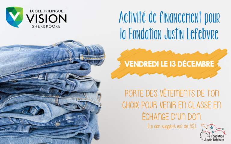 En jeans pour la Fondation Justin Lefebvre